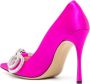MACH & MACH Double Bow 110mm crystal-embellished pumps Pink - Thumbnail 3