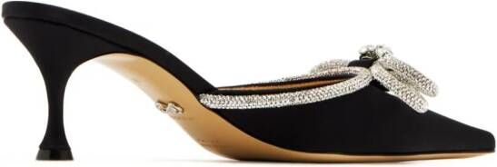 MACH & MACH Double Bow 65mm embellished mules Black