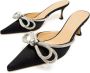 MACH & MACH Double Bow 65mm embellished mules Black - Thumbnail 4
