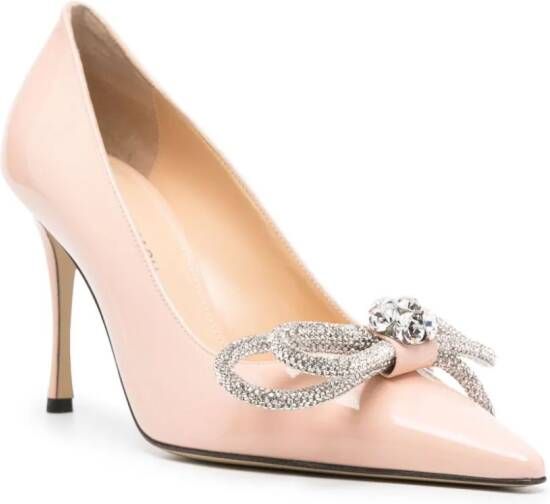 MACH & MACH Double Bow embellished pumps Pink