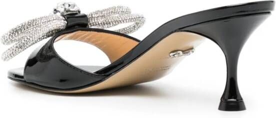 MACH & MACH Double Bow patent-leather sandals Black