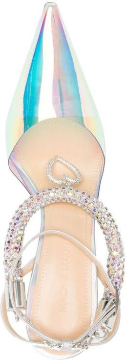 MACH & MACH iridescent crystal-strap pumps Metallic