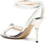 MACH & MACH 100mm pearl-embellished leather sandals Silver - Thumbnail 3