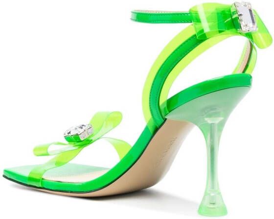 MACH & MACH 95mm transparent open-toe sandals Green