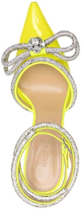 MACH & MACH crystal-embellished 90mm leather pumps Yellow