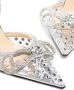 MACH & MACH Double Bow 100mm crystal-embellished pumps Silver - Thumbnail 4