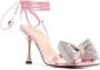 MACH & MACH Double Bow crystal-embellished 95mm sandals Pink - Thumbnail 2