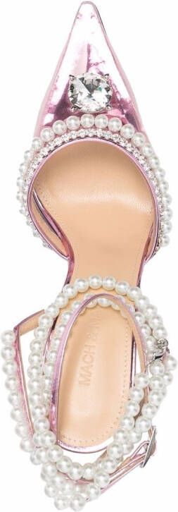 MACH & MACH pearl-detail transparent pumps Pink