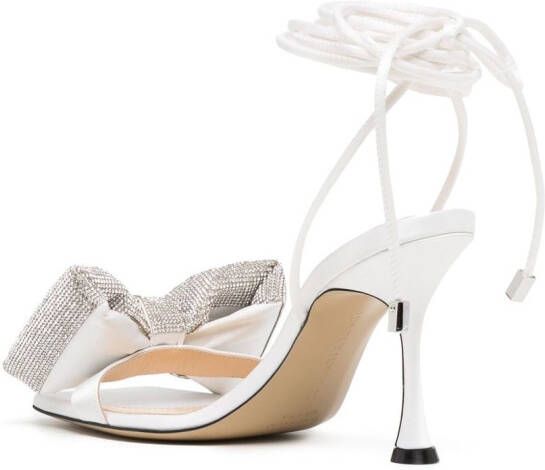 MACH & MACH Nicole bow crystal-embellished sandals Silver