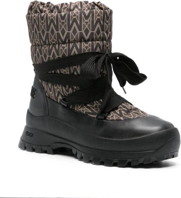 Mackage Conquer monogram-print snow boots Brown