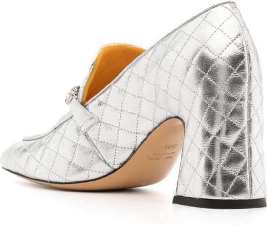 Madison.Maison 64mm quilted leather pumps Silver