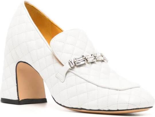 Madison.Maison 64mm quilted leather pumps White