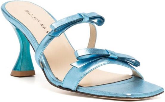 Madison.Maison 80mm metallic bow-detail sandals Blue