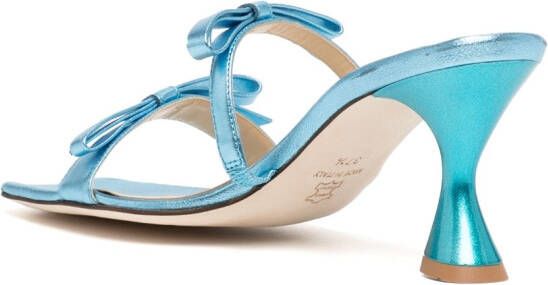 Madison.Maison 80mm metallic bow-detail sandals Blue