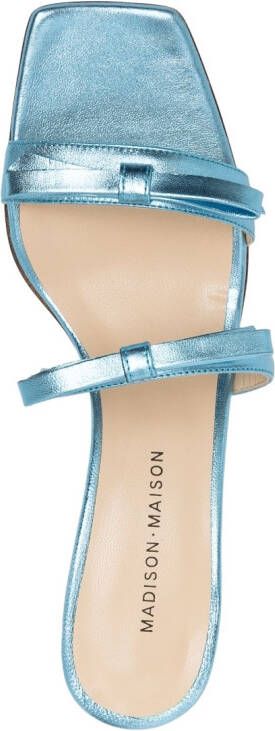 Madison.Maison 80mm metallic bow-detail sandals Blue