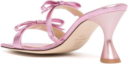 Madison.Maison 80mm metallic bow-detail sandals Pink