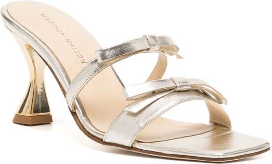 Madison.Maison 80mm metallic bow-detail sandals Silver