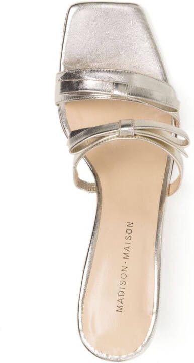 Madison.Maison 80mm metallic bow-detail sandals Silver