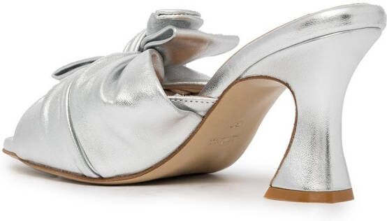 Madison.Maison bow-detail mules Silver