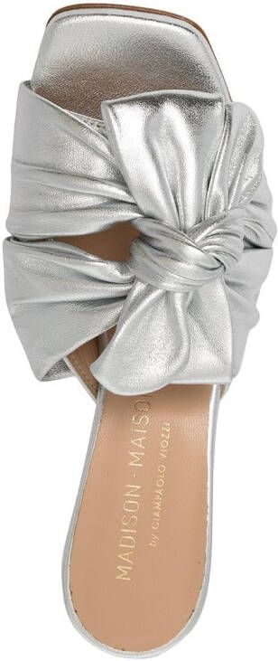 Madison.Maison bow-detail mules Silver