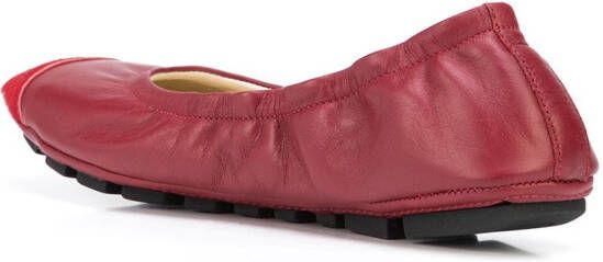 Madison.Maison contrast-toe wrinkled ballet flats Red