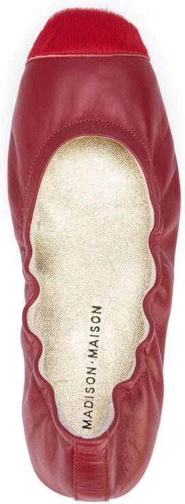 Madison.Maison contrast-toe wrinkled ballet flats Red