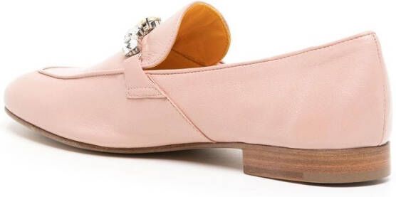 Madison.Maison crystal-embellished flat loafers Pink