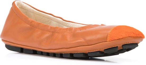 Madison.Maison elasticated ballerina shoes Orange