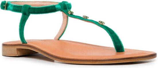 Madison.Maison embellished leather thong sandals Green