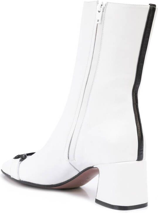 Madison.Maison horsebit leather boots White