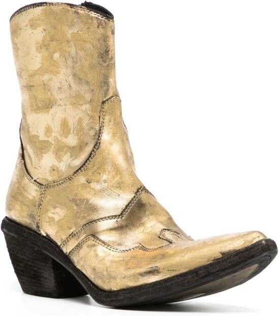 Madison.Maison laminated leather ankle boots Gold
