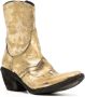 Madison.Maison laminated leather ankle boots Gold - Thumbnail 2