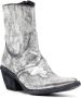 Madison.Maison laminated leather ankle boots Silver - Thumbnail 2