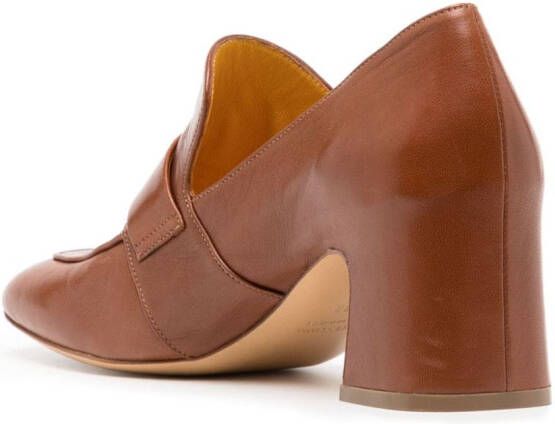 Madison.Maison Lock 70mm leather pumps Brown