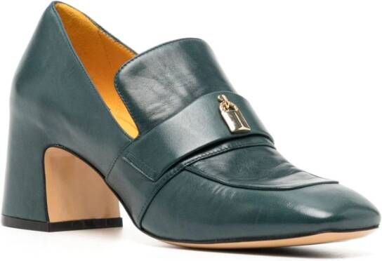 Madison.Maison Lock 70mm leather pumps Green