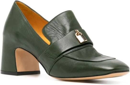 Madison.Maison Lock 70mm leather pumps Green