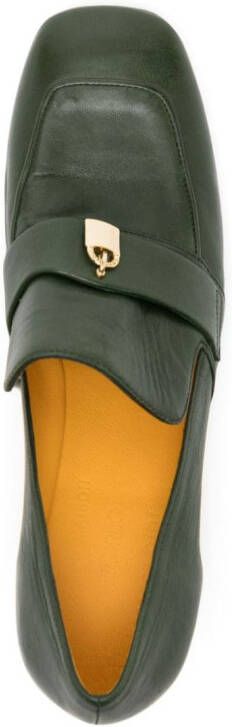 Madison.Maison Lock 70mm leather pumps Green