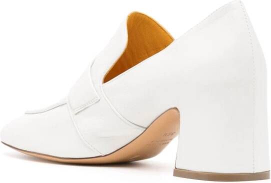 Madison.Maison Lock 70mm leather pumps White