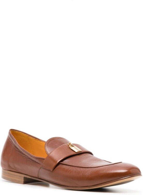 Madison.Maison Lock leather loafers Brown