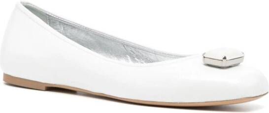 Madison.Maison Marion leather ballerina shoes White
