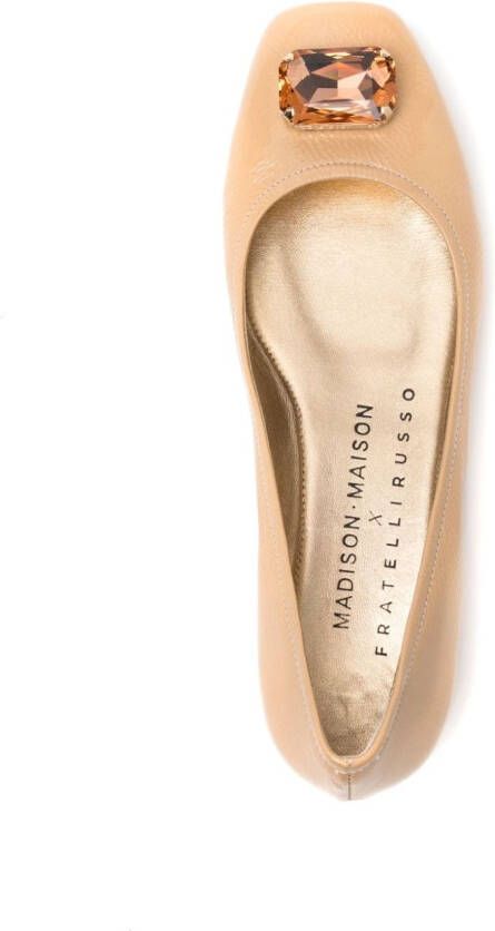 Madison.Maison Marion Beige Jeweled Ballet Brown