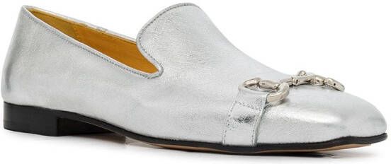 Madison.Maison square-toe horsebit loafers Silver