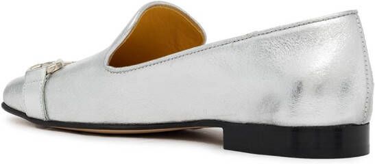 Madison.Maison square-toe horsebit loafers Silver