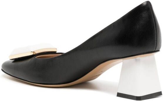 Madison.Maison two-tone block-heels pumps Black
