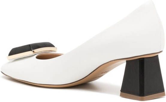 Madison.Maison two-tone block-heels pumps White