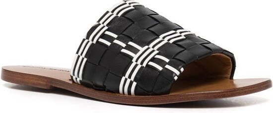 Madison.Maison woven leather slides Black