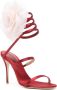 Magda Butrym 105mm floral-appliqué satin sandals Red - Thumbnail 2