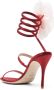 Magda Butrym 105mm floral-appliqué satin sandals Red - Thumbnail 3