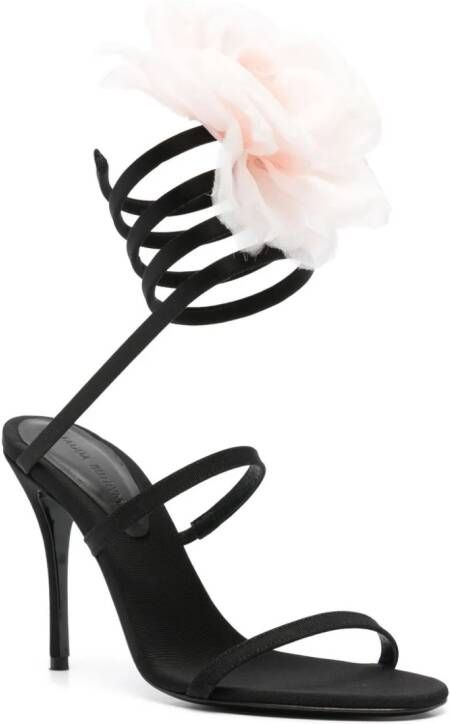 Magda Butrym 110mm floral-appliqué sandals Black