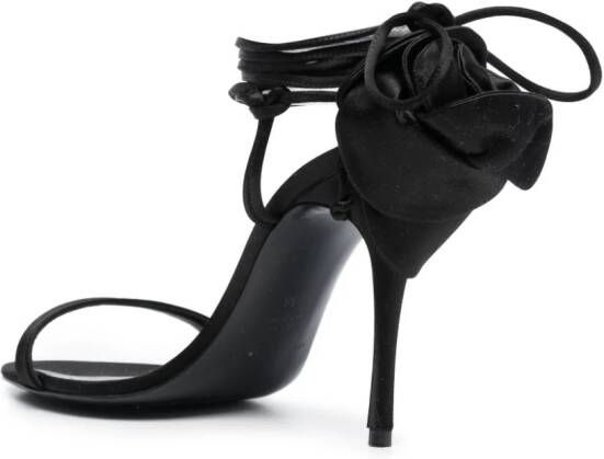 Magda Butrym 110mm flower satin sandals Black